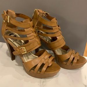 3/$25 ‼️ G by Guess Ormandi Caged Strappy Heel Sandals with Zip & Buckles